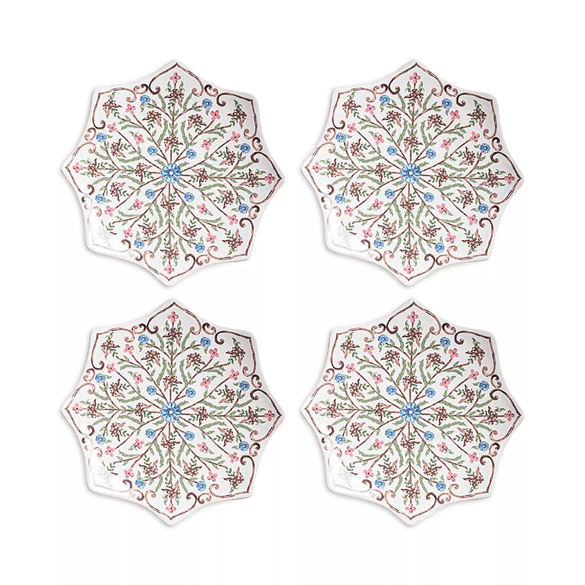 Villa Seville Scalloped Side/Cocktail Plate Set/4 - Chambray