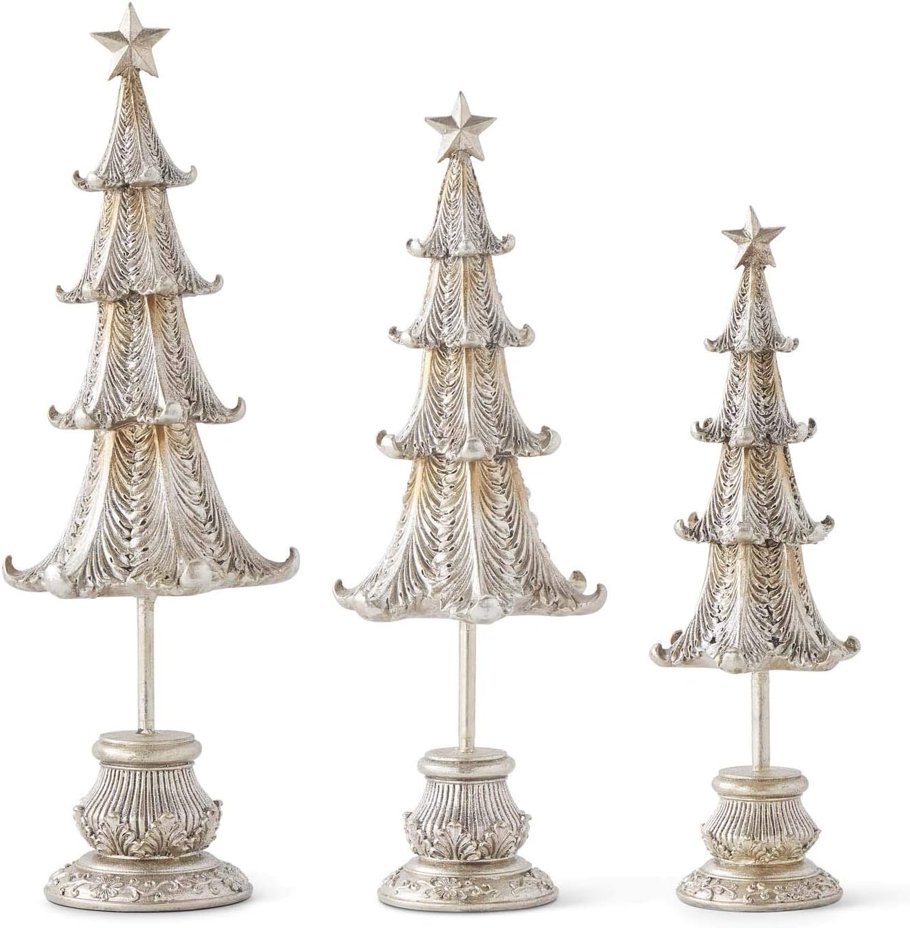 Champagne Christmas Trees On Spindle Base