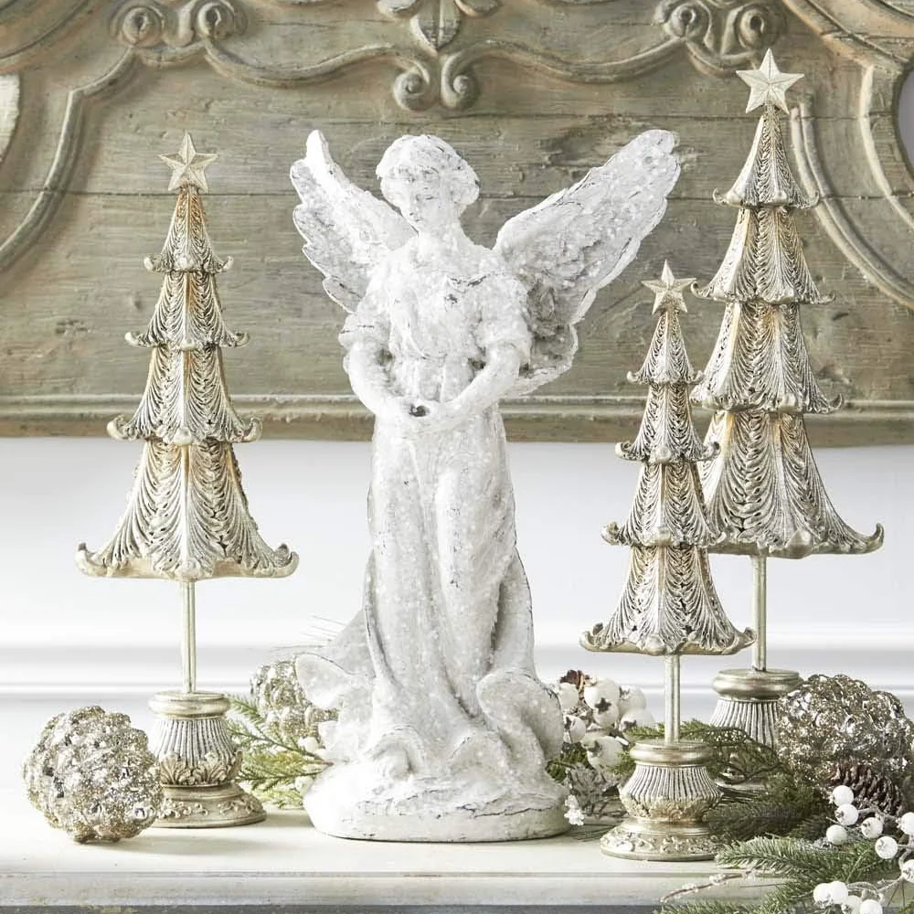 Champagne Christmas Trees On Spindle Base - Image 2