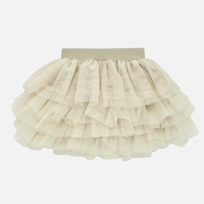 Champagne Tulle Ruffle Skirt - Image 2