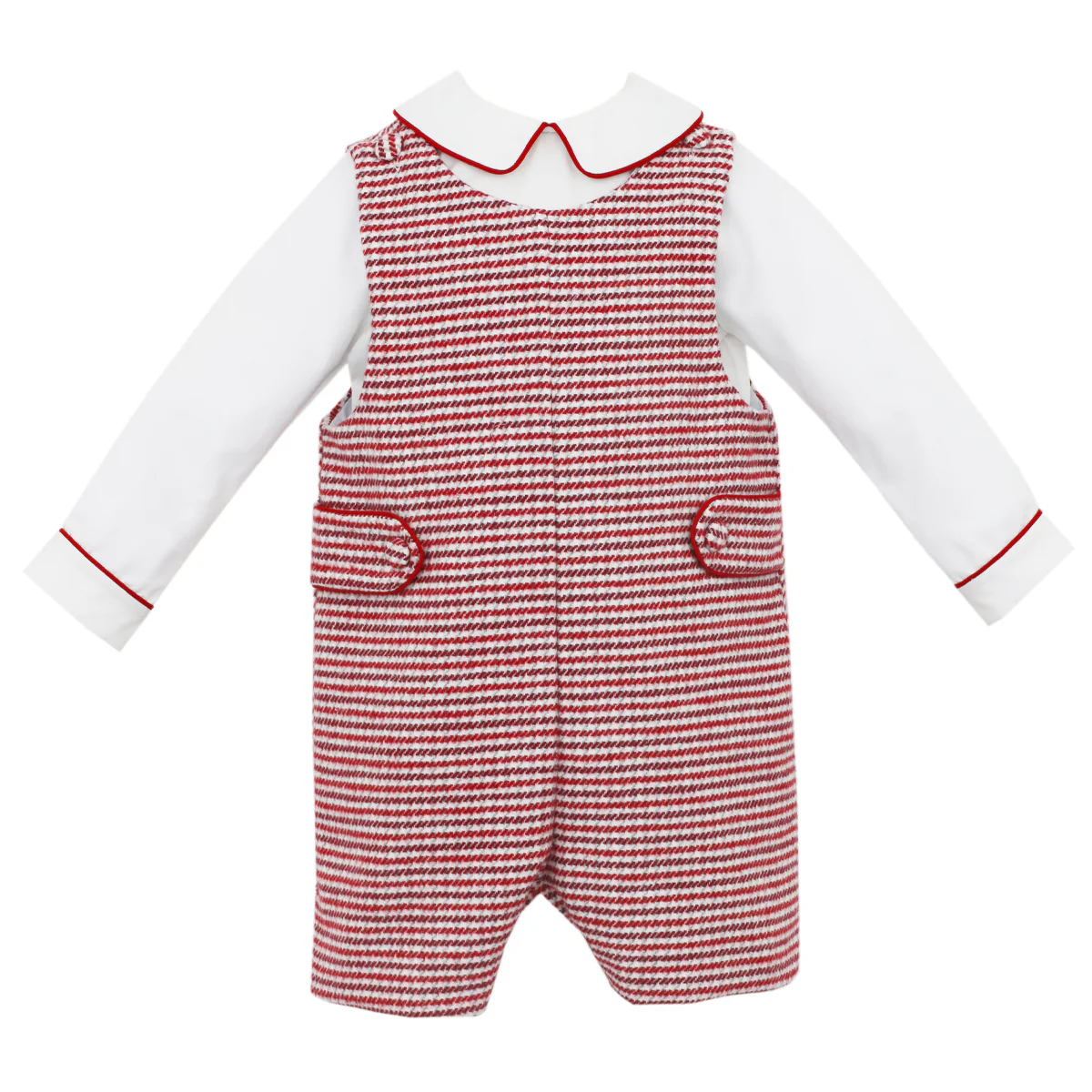 Charles Red Stripe Houndstooth Short John John