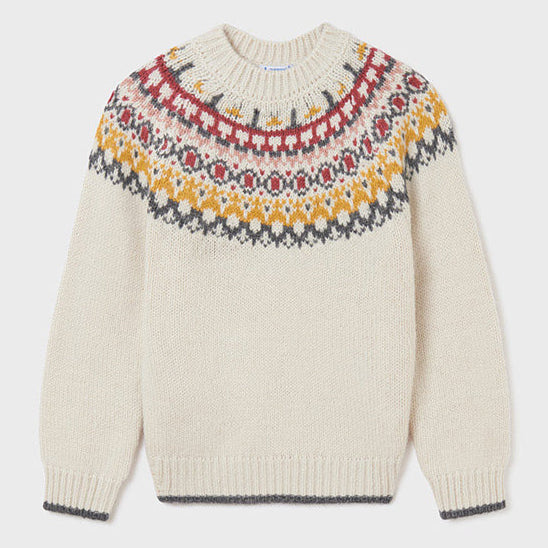 Chickpea Knitted Jacquard Sweater