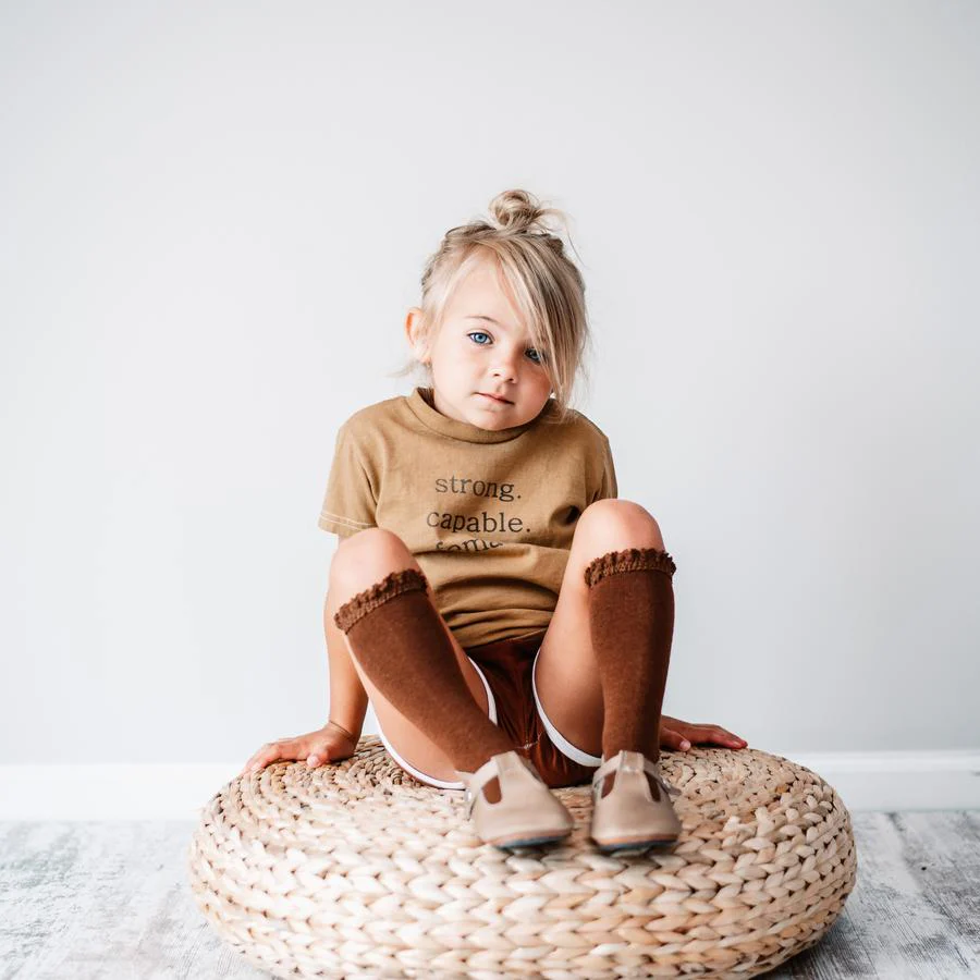 Chocolate Lace Top Knee Highs - Image 2