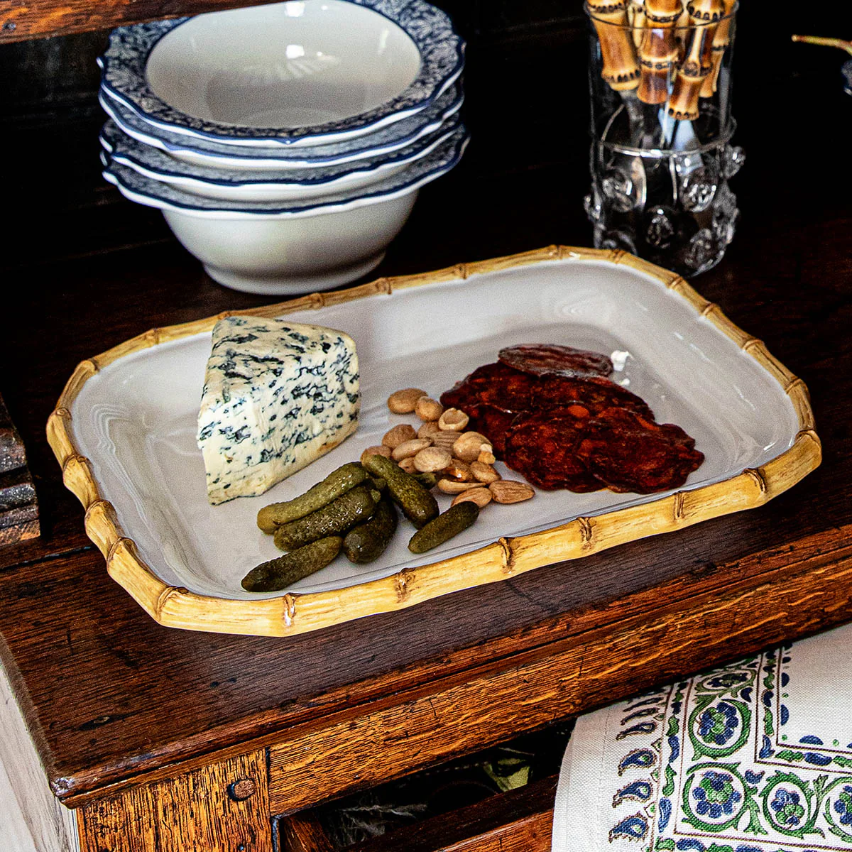 Bamboo 12" Rectangular Platter - Natural - Image 2
