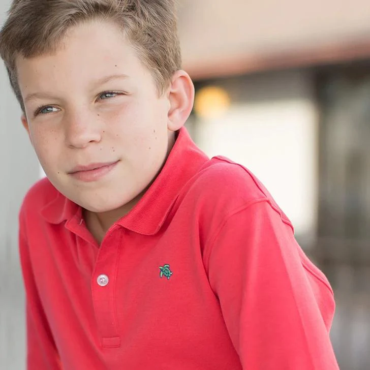 Coral Long Sleeve Polo - Image 2