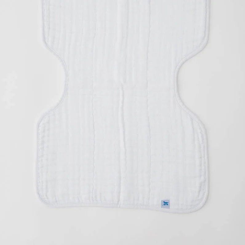 White Cotton Muslin Burp Cloth - Image 5