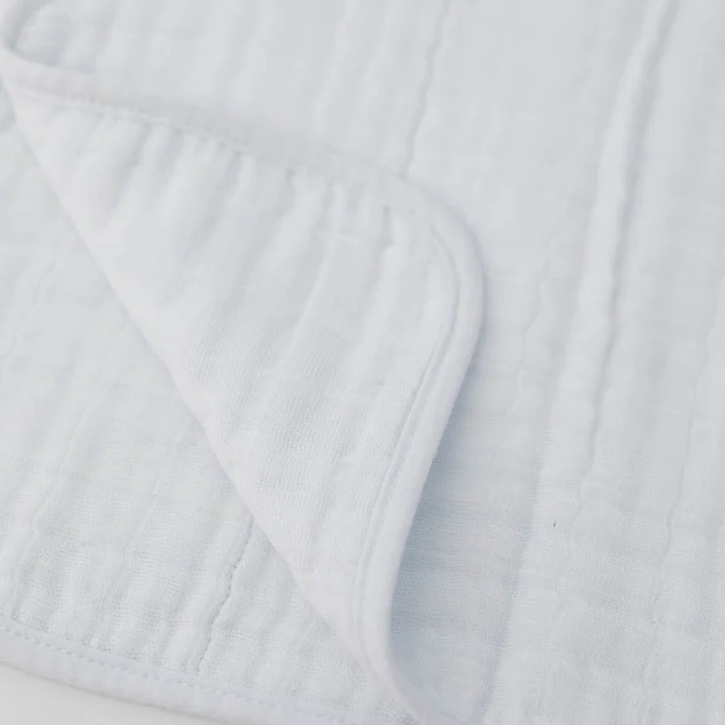 White Cotton Muslin Burp Cloth - Image 6