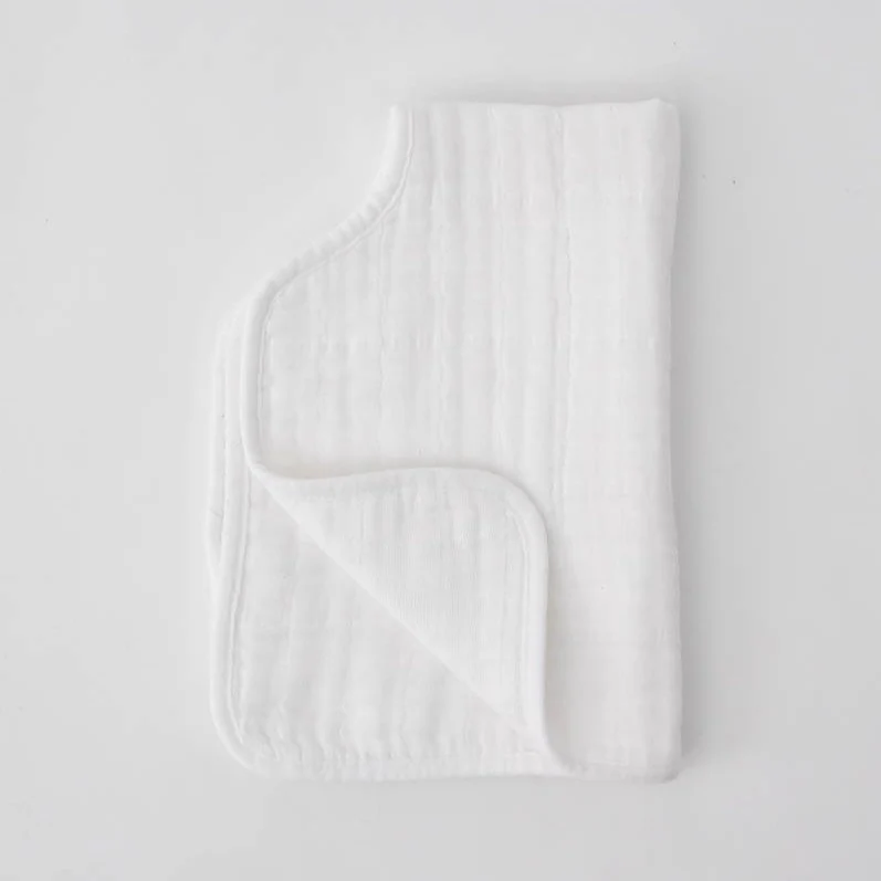 White Cotton Muslin Burp Cloth - Image 7