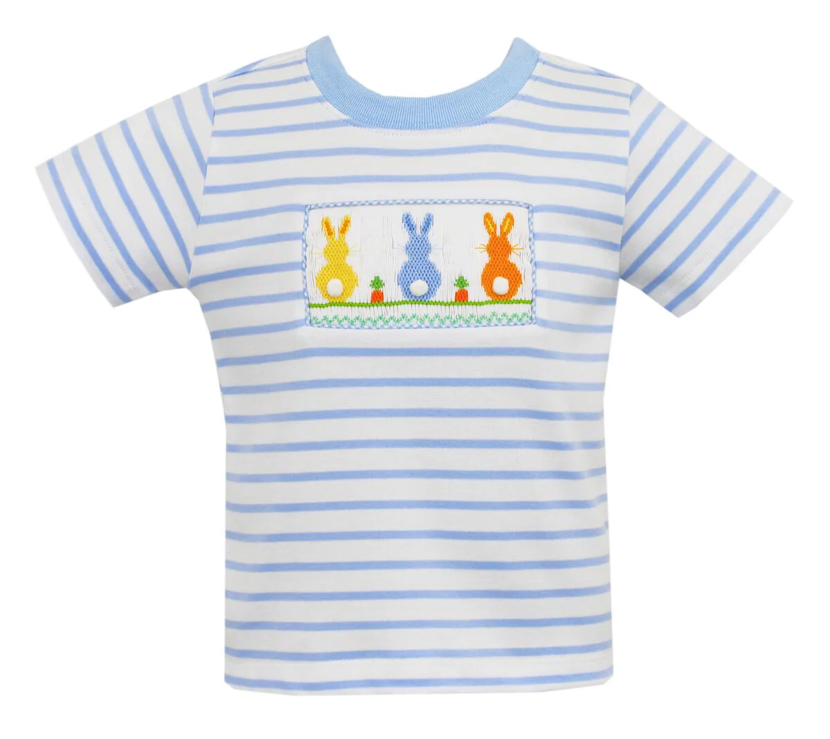 Cottontails Baby Blue & White Stripe Boys Knit T-Shirt