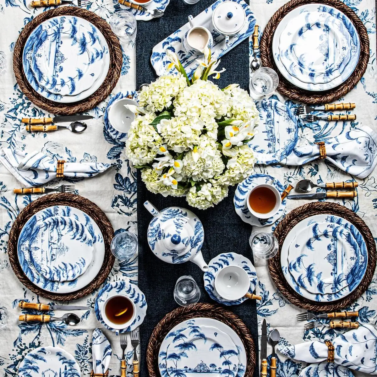 Country Estate 15" Serving Platter - Delft Blue - Image 6