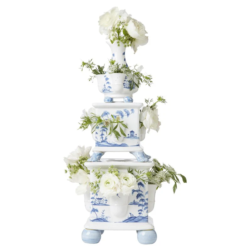 Country Estate Tulipiere Tower Set/3pc - Delft Blue - Image 2