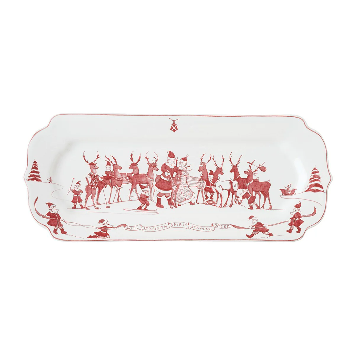 Country Estate Reindeer Games Ruby Hostess Tray