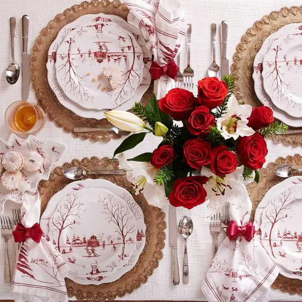 Country Estate Winter Frolic 4pc Place Setting - Ruby - Image 8