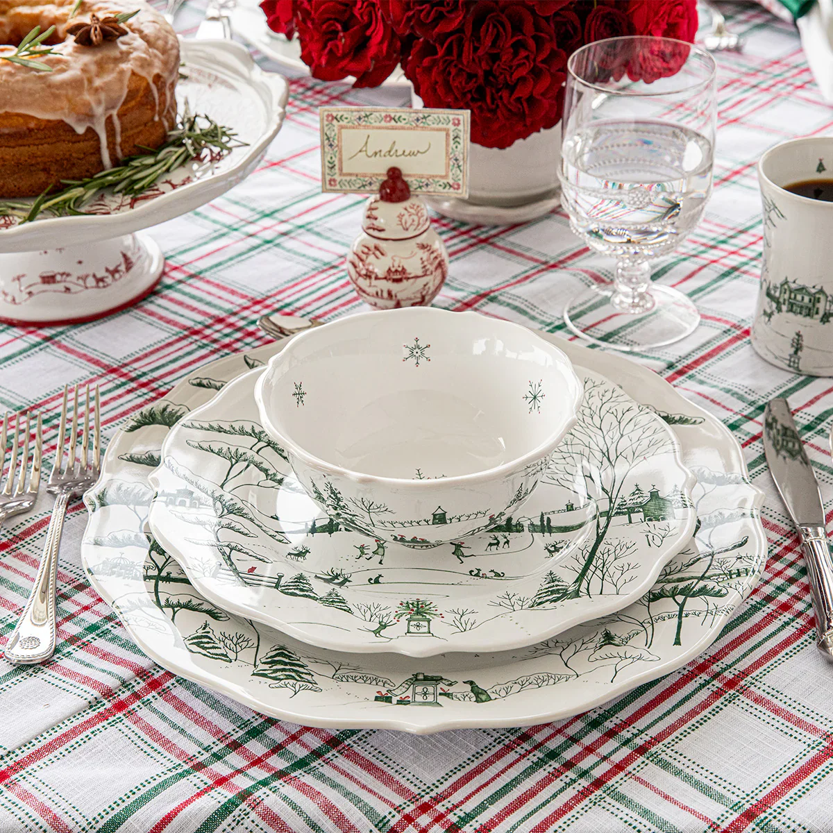 Country Estate Winter Frolic Dinner Plate - Evergreen - Image 4