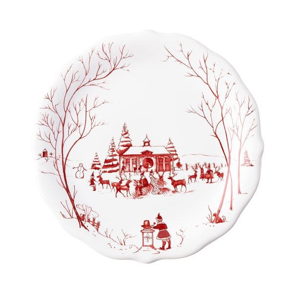 Country Estate Winter Frolic Party Plate Assorted Set/4 - Ruby - Image 2