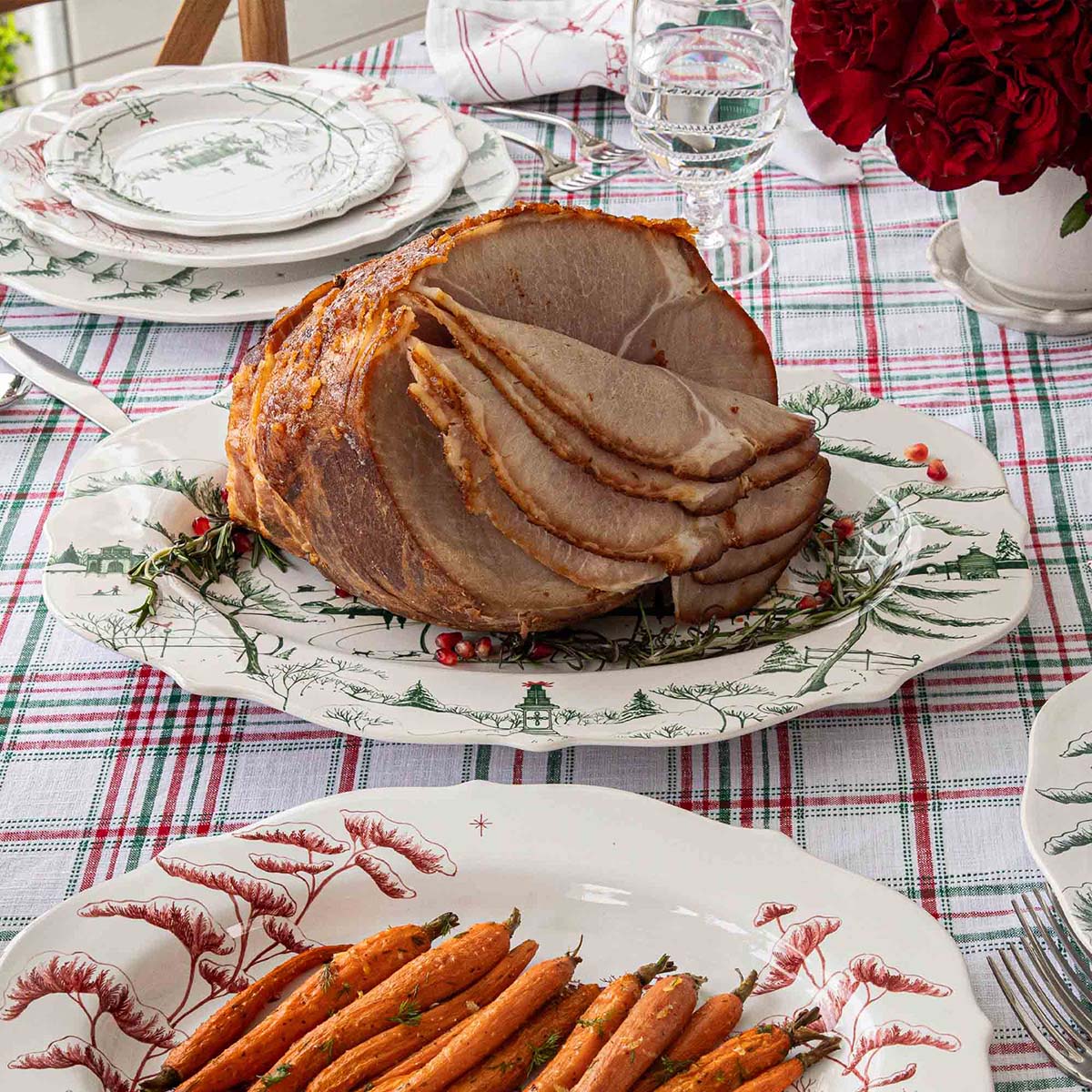 Country Estate Winter Frolic 18" Platter - Evergreen - Image 4