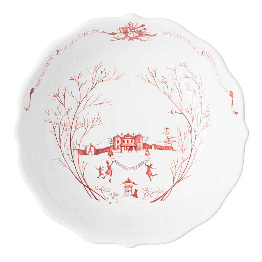 Country Estate Winter Frolic 10" Serving Bowl - Ruby - Image 5