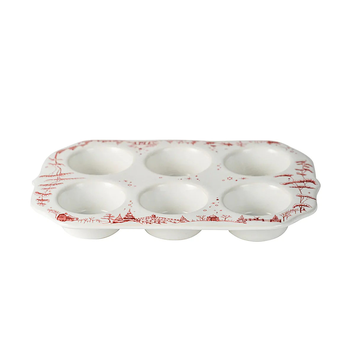 Country Estate Winter Frolic Muffin Dish - Ruby - Image 4
