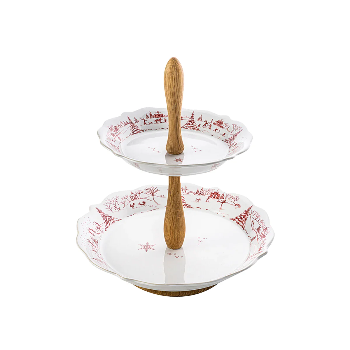 Country Estate Winter Frolic Two Tiered Server - Ruby - Image 2