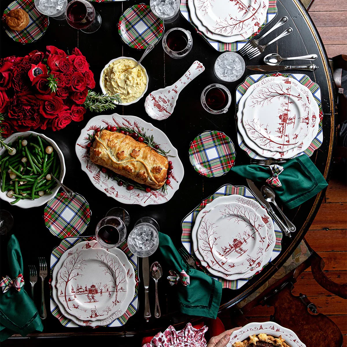 Country Estate Winter Frolic Dessert/Salad Plate - Ruby - Image 5