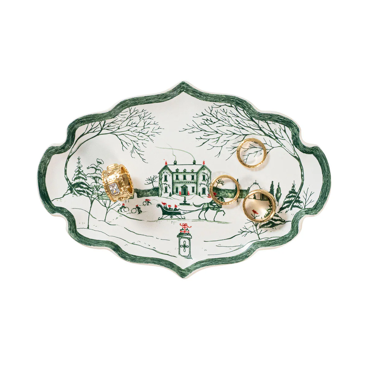 Country Estate Winter Frolic 7" Tray - Evergreen - Image 3