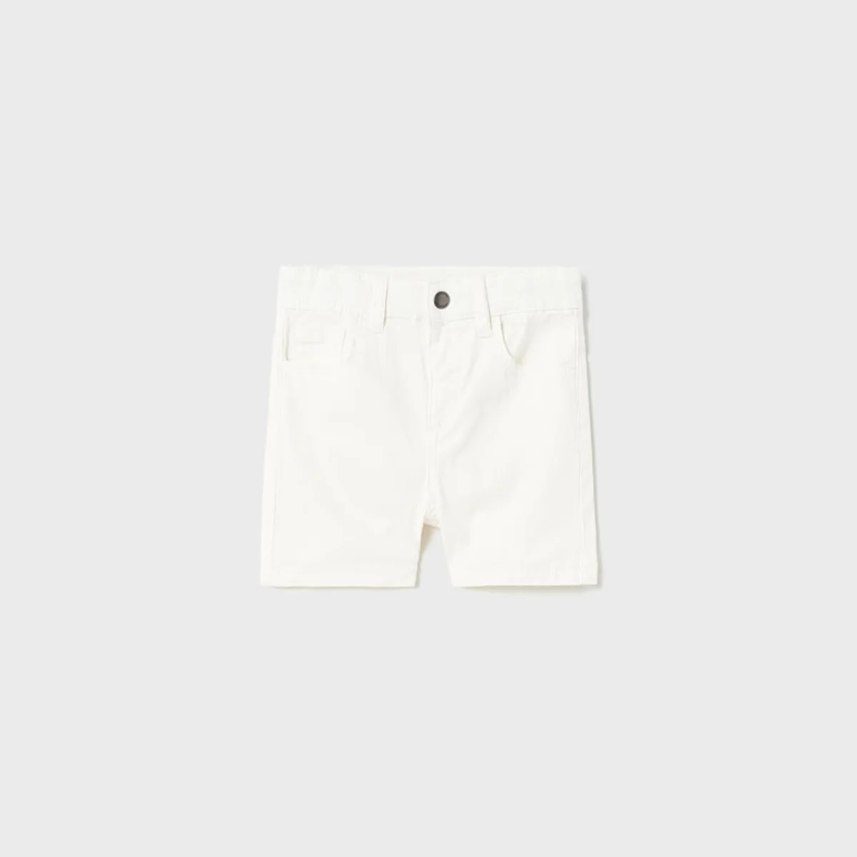 Cream Basic Twill Shorts