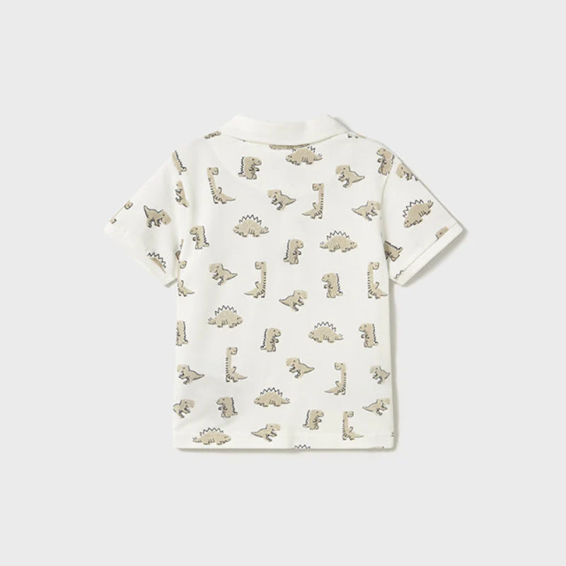Natural Dino Short Sleeve Polo Shirt - Image 2