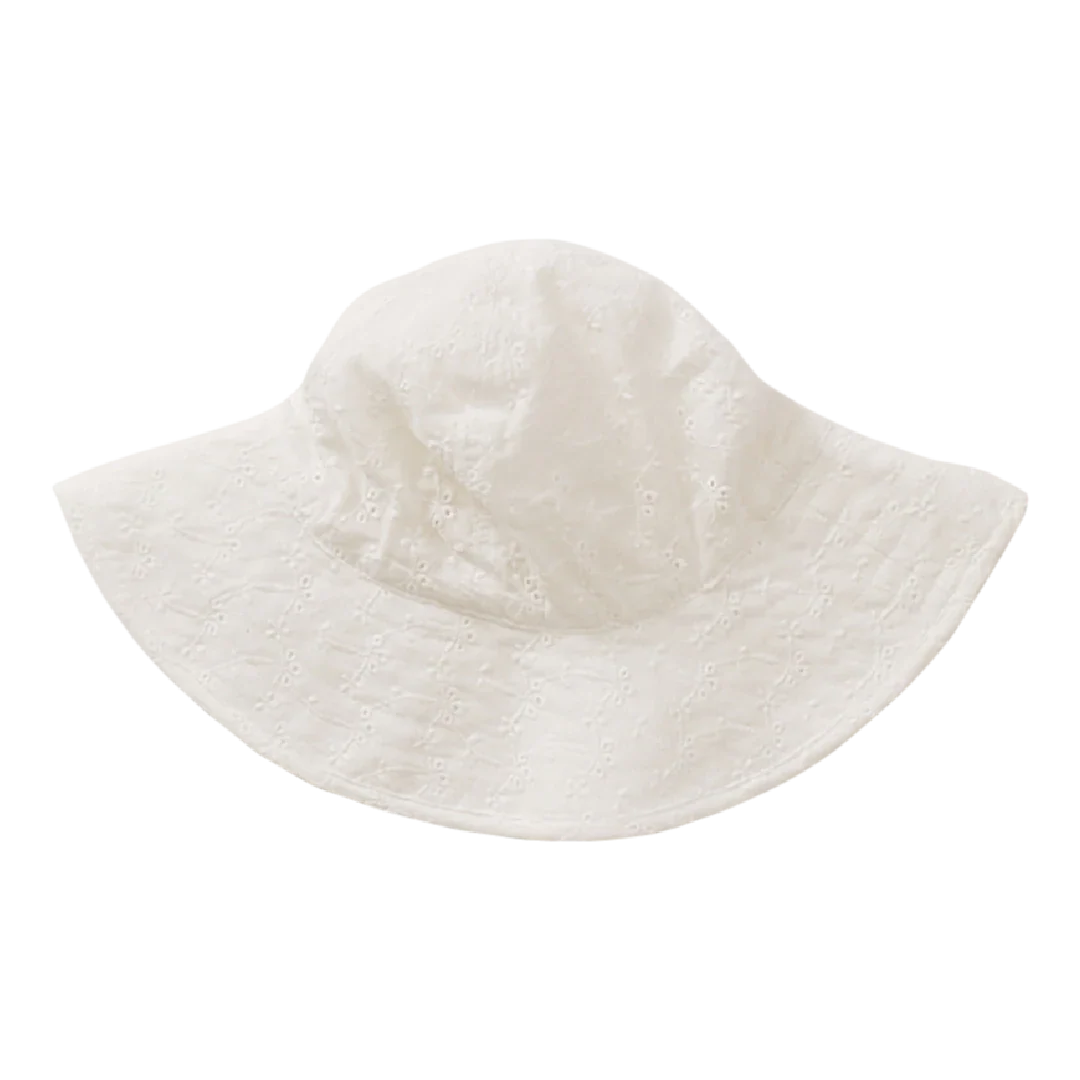 Cream Eyelet Sun Hat - Image 3