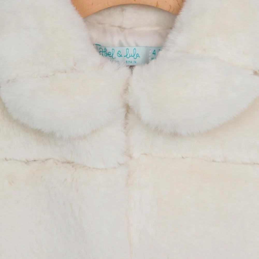 Cream Faux Fur Coat - Image 4