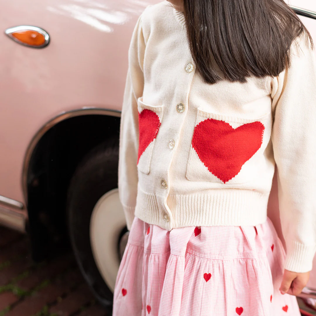 Cream Girls Heart Pocket Sweater - Image 2