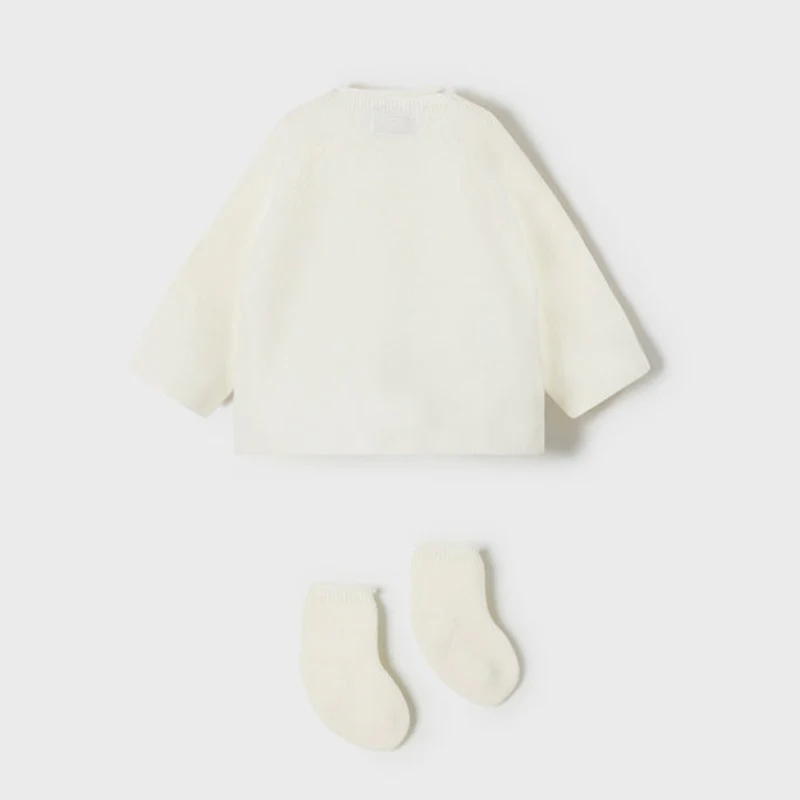 Cream Long Knit Cardigan & Socks - Image 4