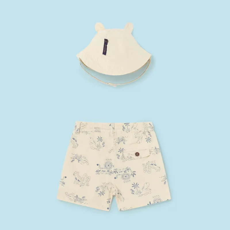 Cream Shorts w/ Reversible Hat - Image 2