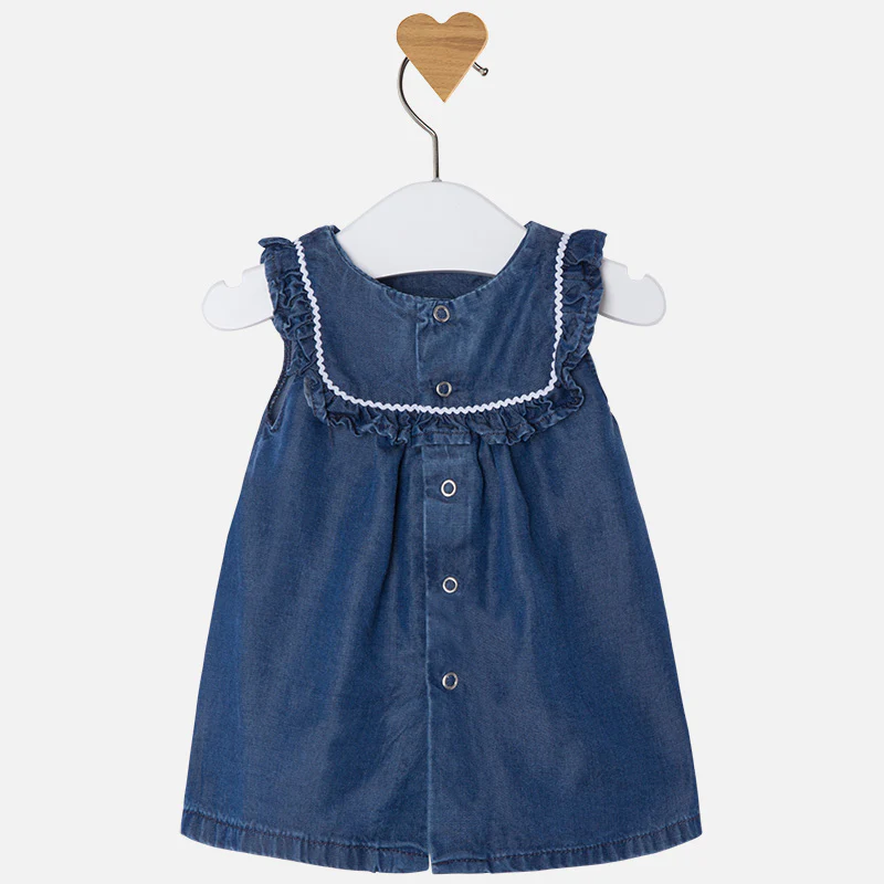 Daisy Embroidered Denim Dress - Image 2