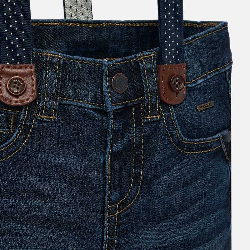 Dark Denim Jeans With Suspenders - Image 4