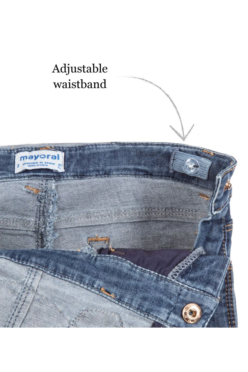 Denim Floral Dungaree Shorts - Image 8
