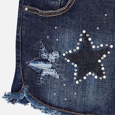 Denim Shorts With Star Appliques - Image 4