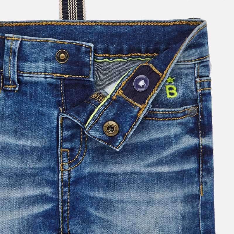 Denim Shorts with Suspenders - Image 4