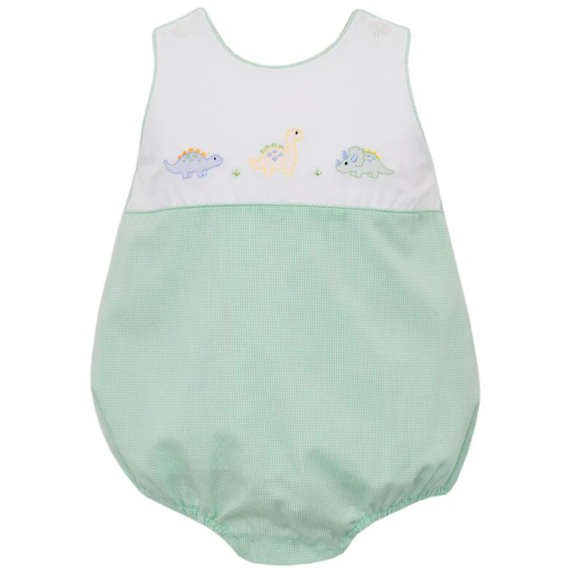 Dino Tiny Green Gingham Bubble