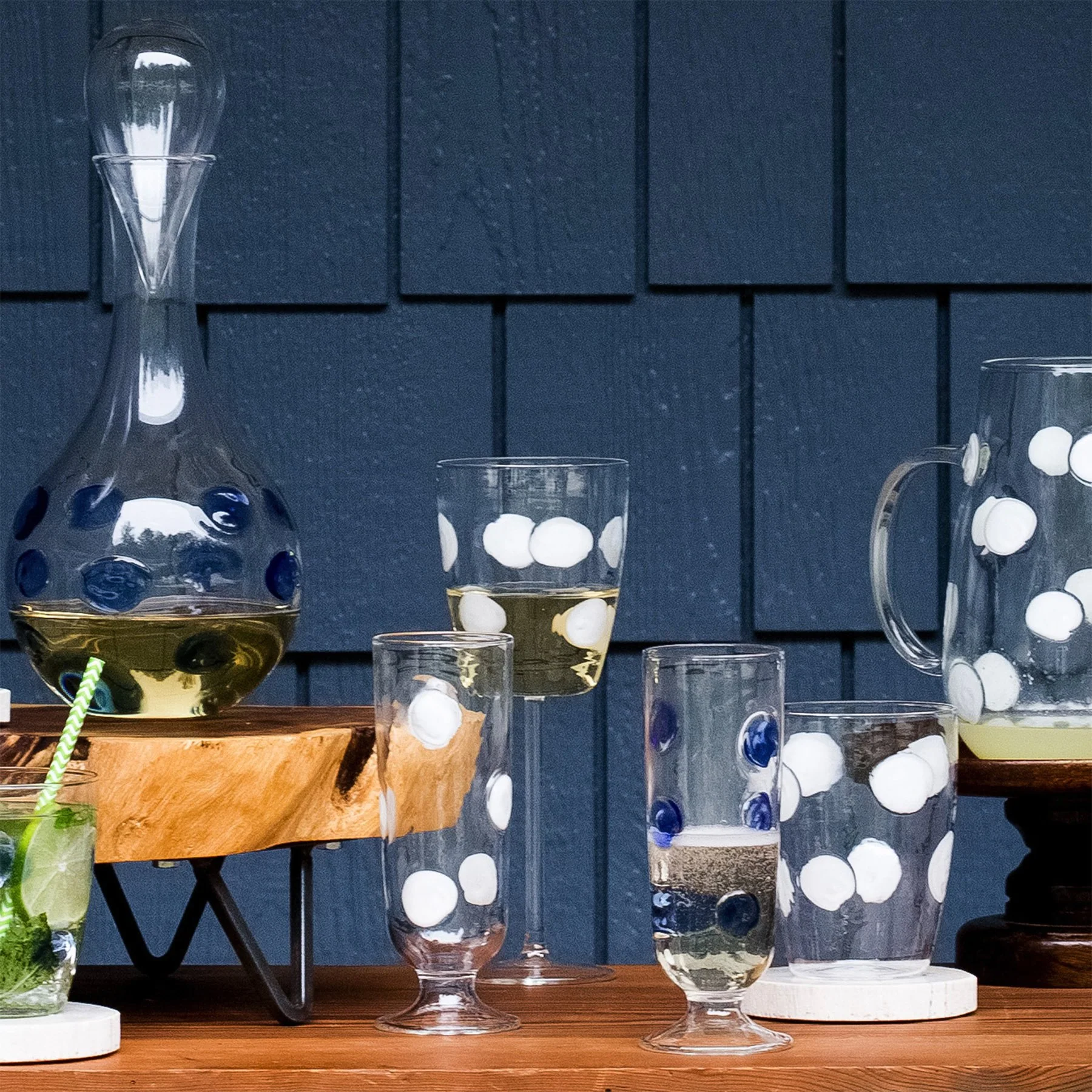 Drop Blue Champagne Glass - Image 2