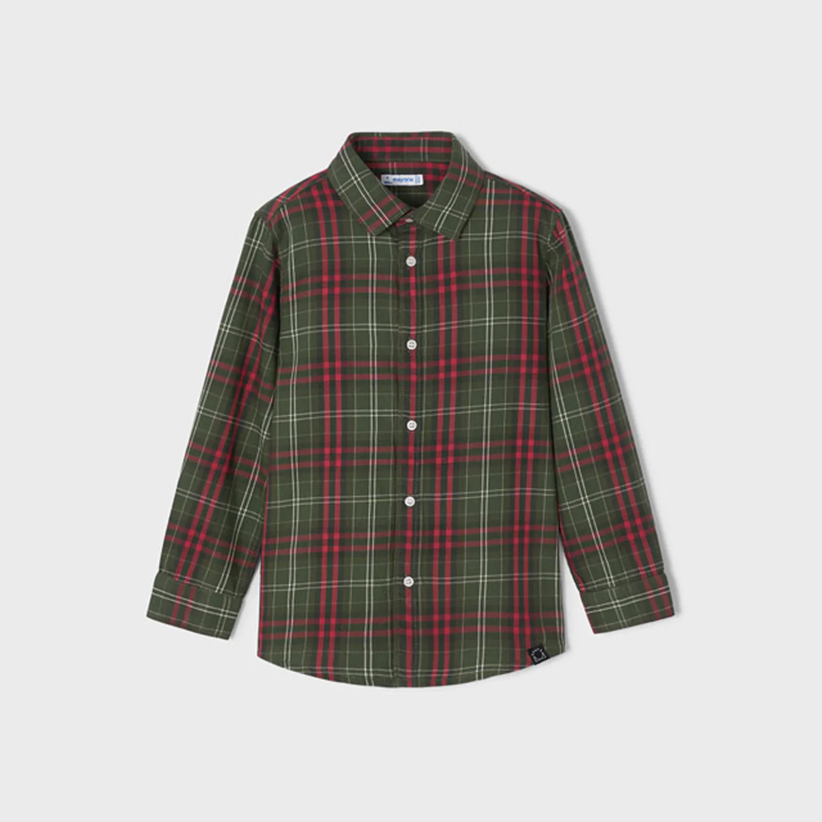 Ecofriends Forest Green & Red Checkered Long Sleeve Shirt - Image 3