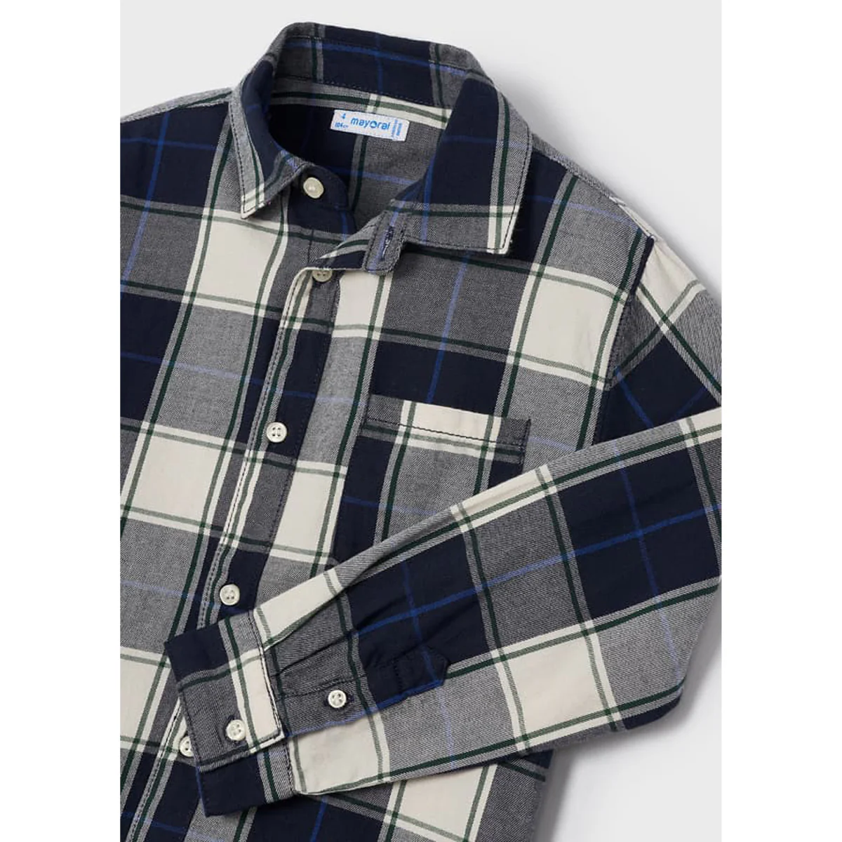 Ecofriends Navy Long Sleeve Plaid Shirt - Image 4