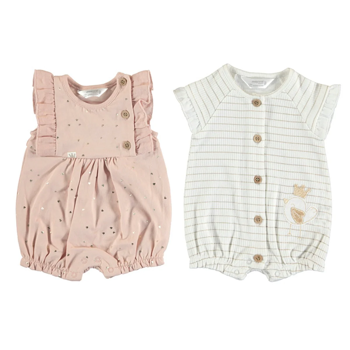 Ecofriends Pink & White Knitted Rompers Set - Image 2