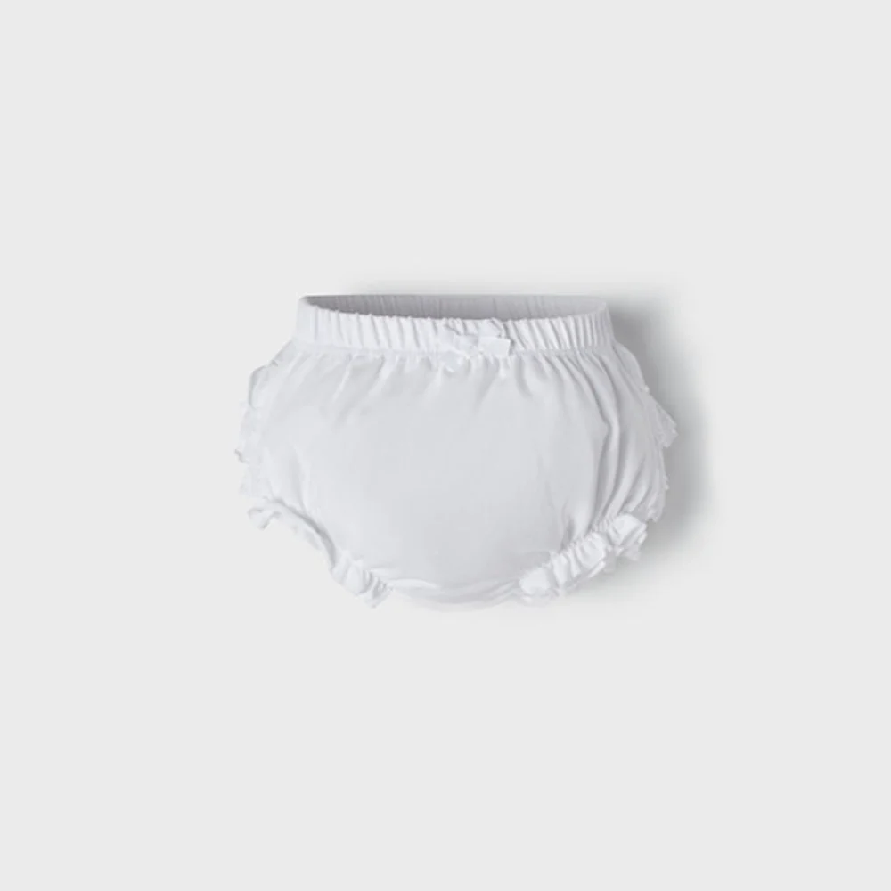 Ecofriends White Ruffled Knit Bloomers