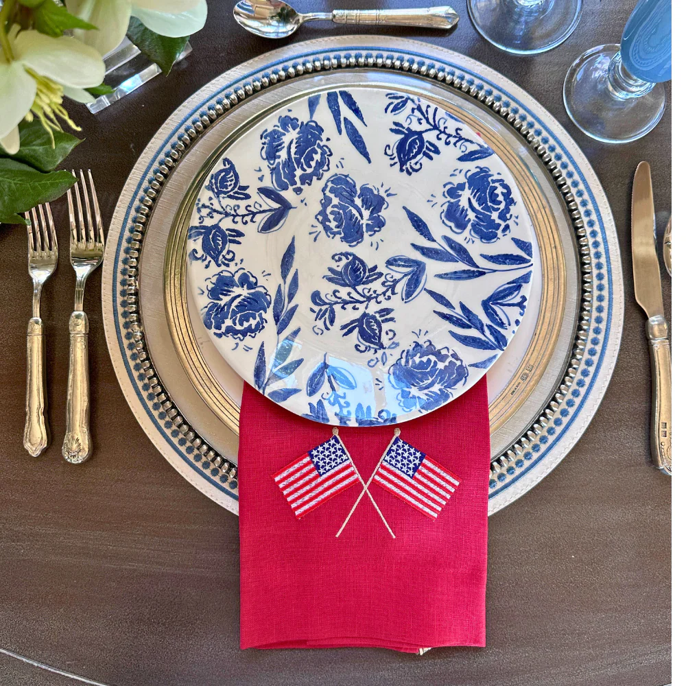 Fiori Salad Plate - Mediterranean Blue - Image 2