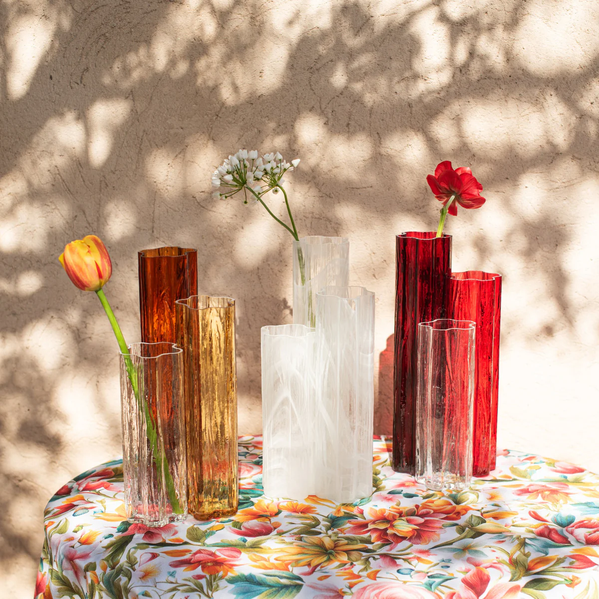 Flora Glass Amber Vase - Image 3