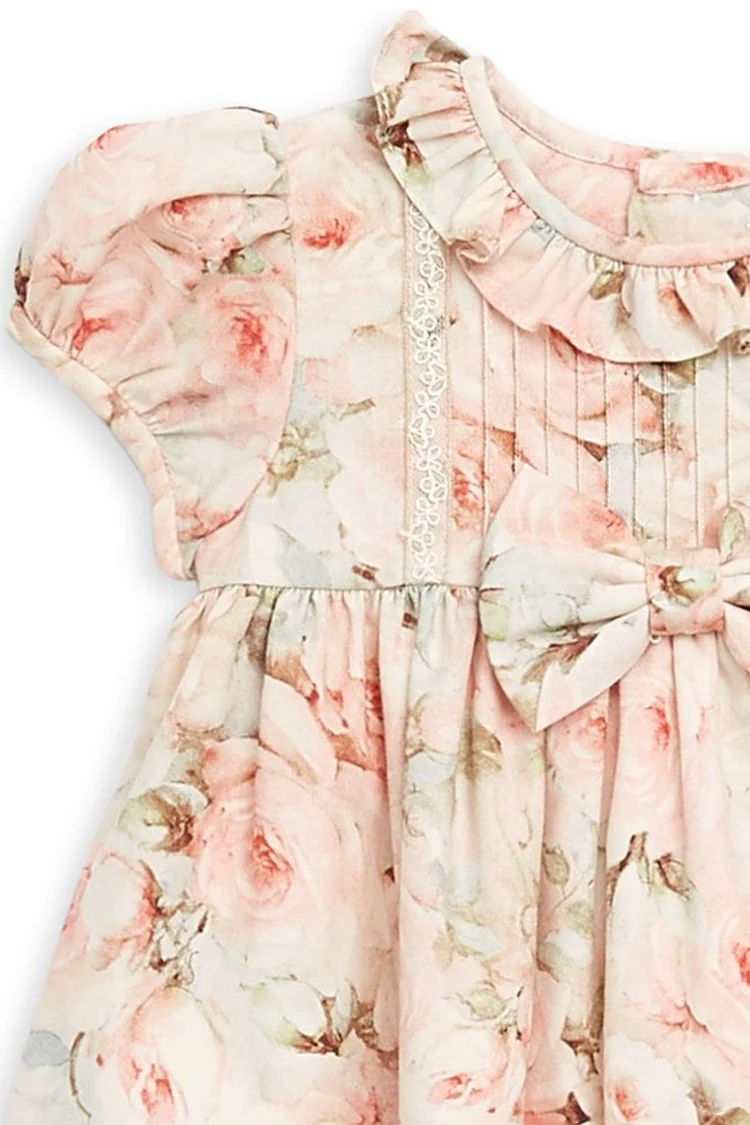 Floral Bow Dress with Lace - Image 2