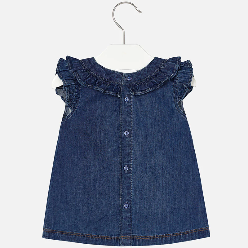Floral Embroidered Denim Dress - Image 2