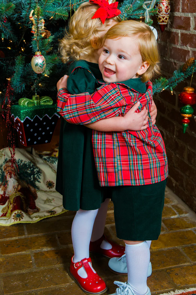 Forest Corduroy & Tartan Plaid Dressy Short Set - Image 3
