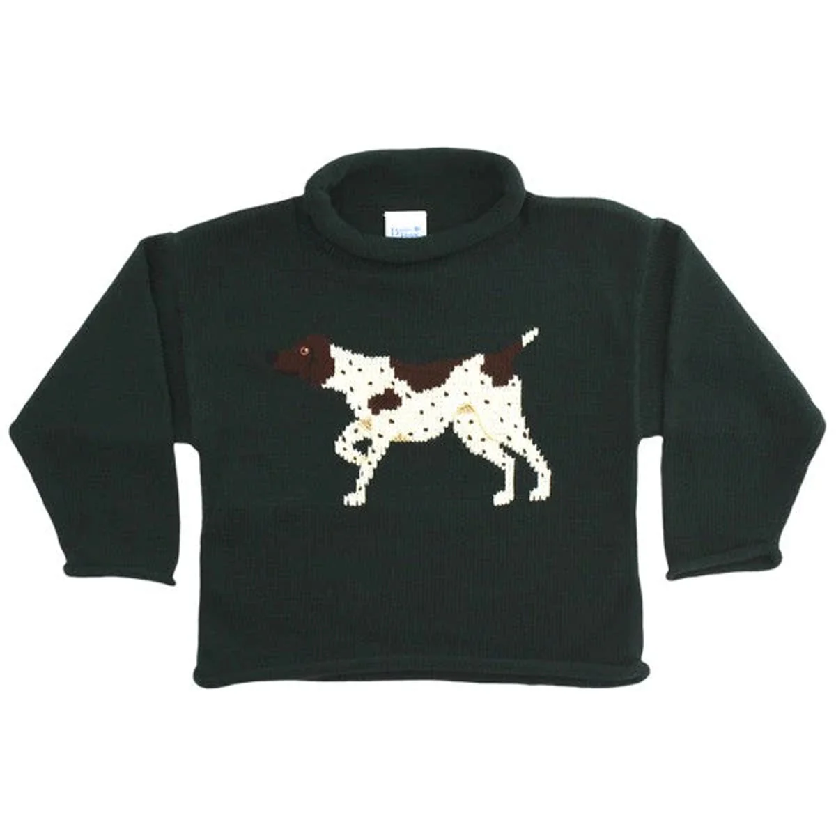 Forest Green Pointer Roll Neck Sweater - Image 3