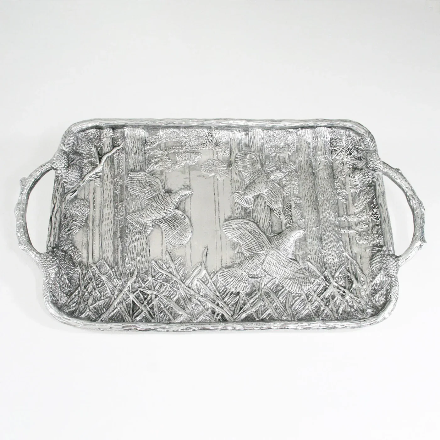Forest Quail Tray With Twig Handles